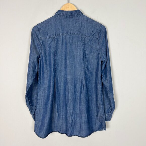J.Jill Denim Blue Chambray Button Down Shirt Long Sleeve Size XS Women's - Picture 3 of 4